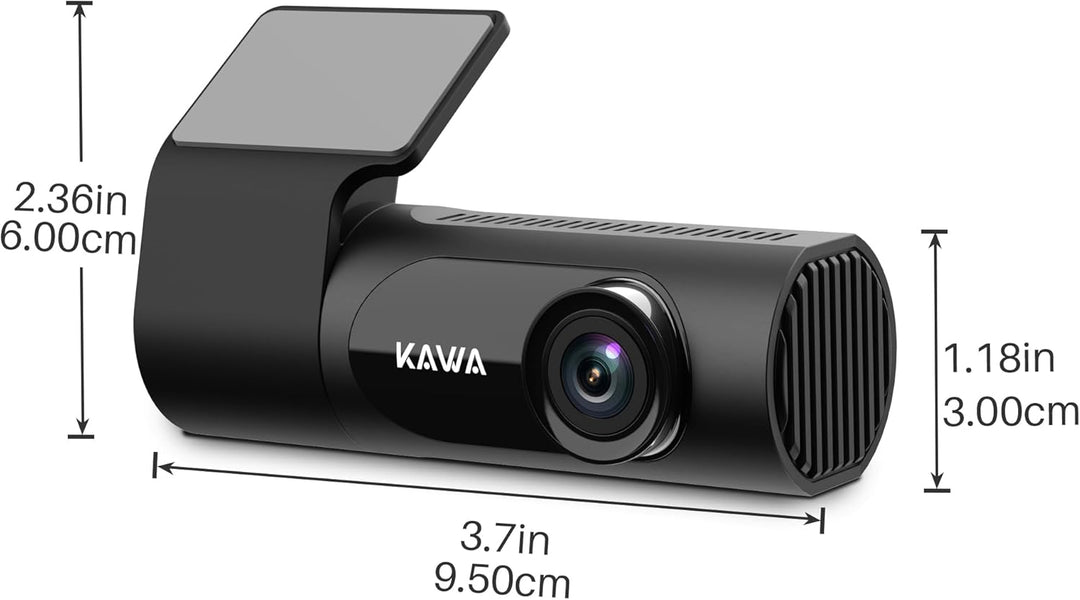 Dashcam Auto, KAWA D6 Dashcam 2K 1440P Voll QHD 30 fps - 360° drehbares Gehäuse Eingebautes WLAN für