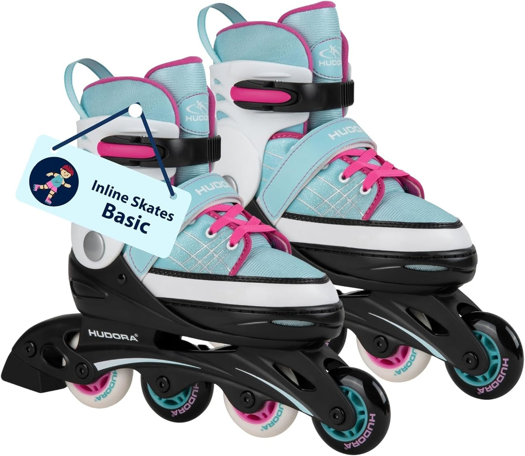 HUDORA Kinder Inliner Basic | Inline Skates für Mädchen & Jungen, verstellbar über 4 Grössen | Leich