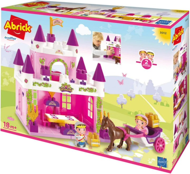 Ecoiffier – Abrick Märchenschloss – Schloss aus grossen Bausteinen, mit Prinzessin, Prinz und Kutsch