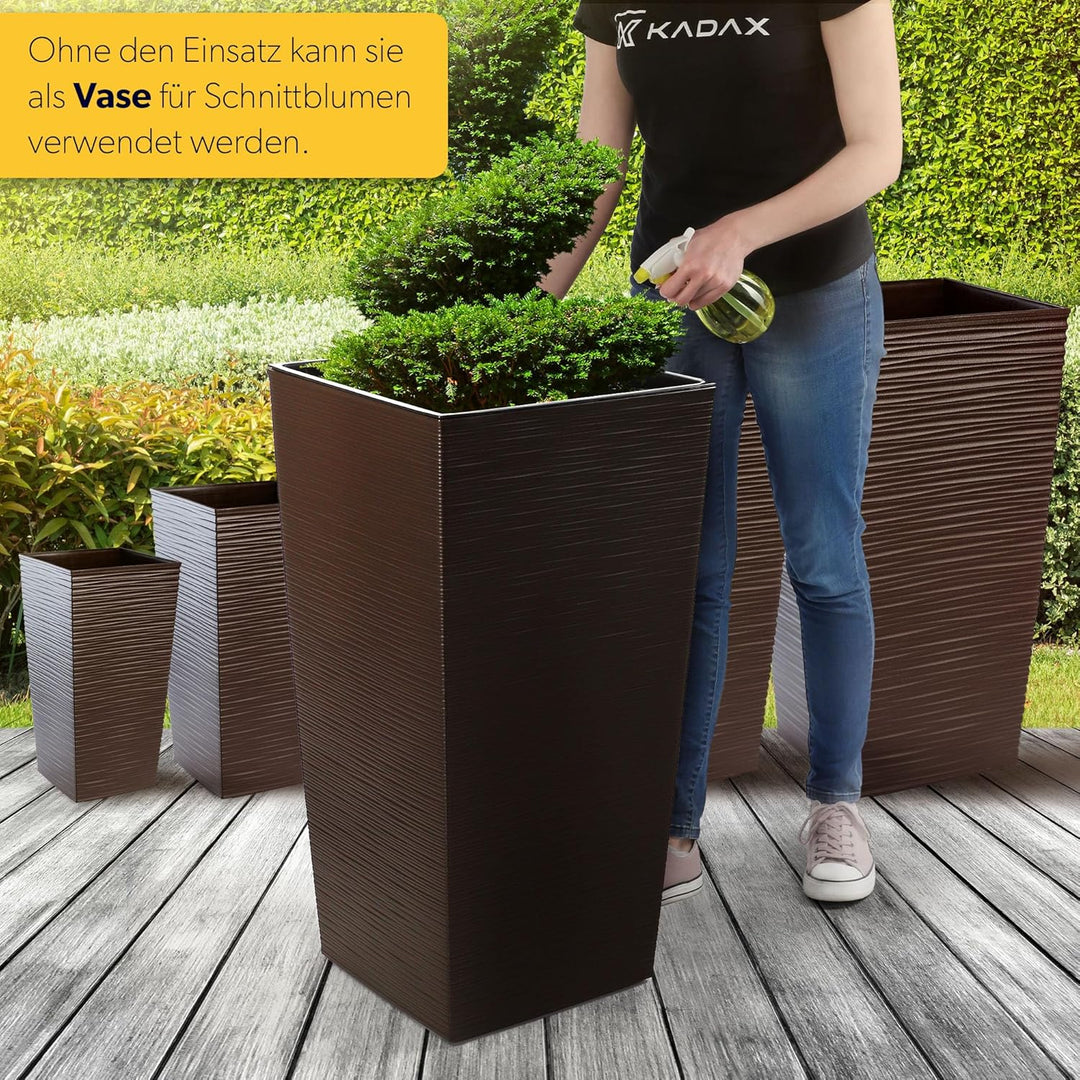 KADAX Blumentopf, Blumenkübel aus Kunststoff, Pflanzkübel für Blumen, Innen- und Aussenbereich, Gart