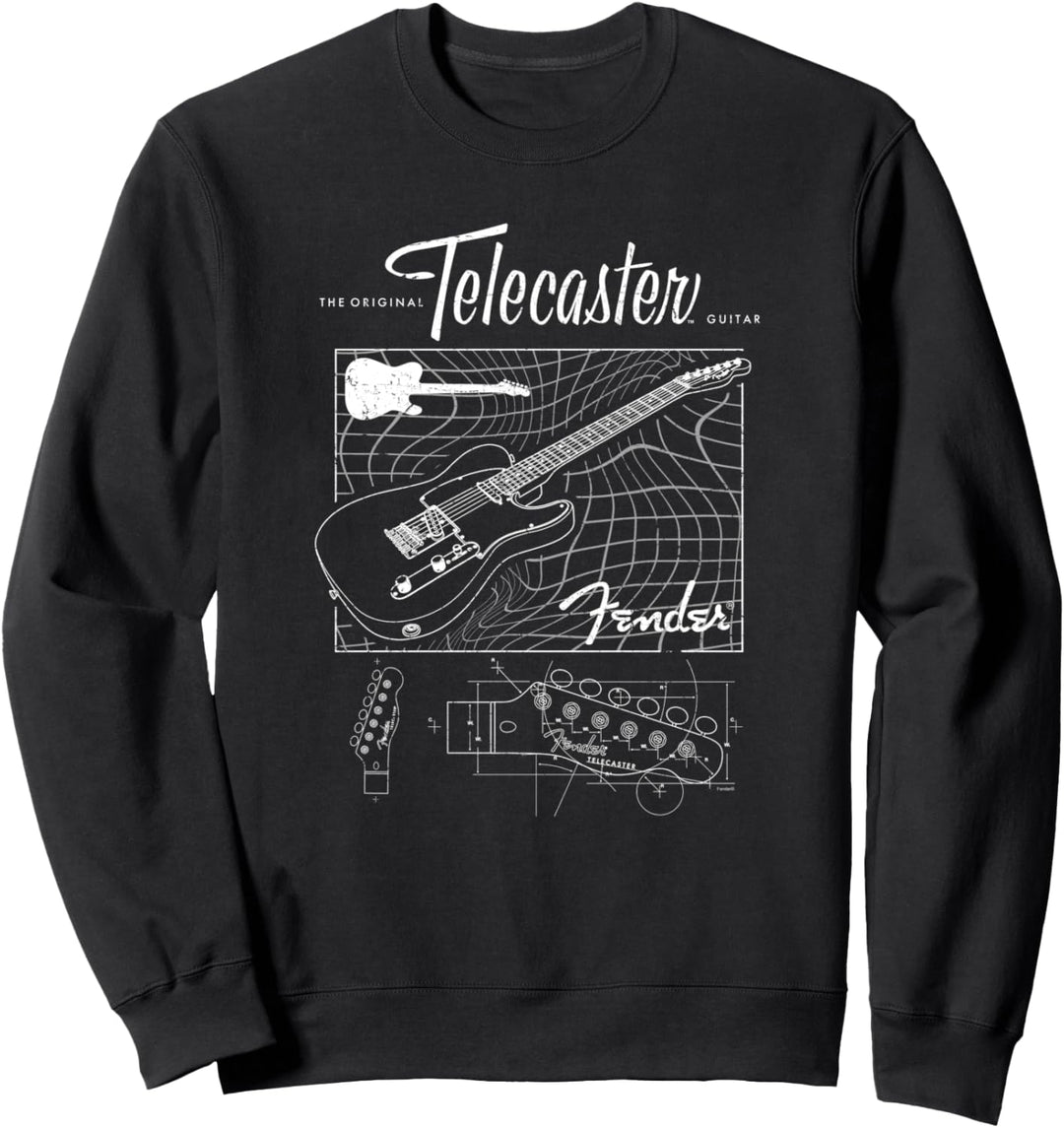 Fender The Original Telecaster Guitar Schematic Poster Sweatshirt