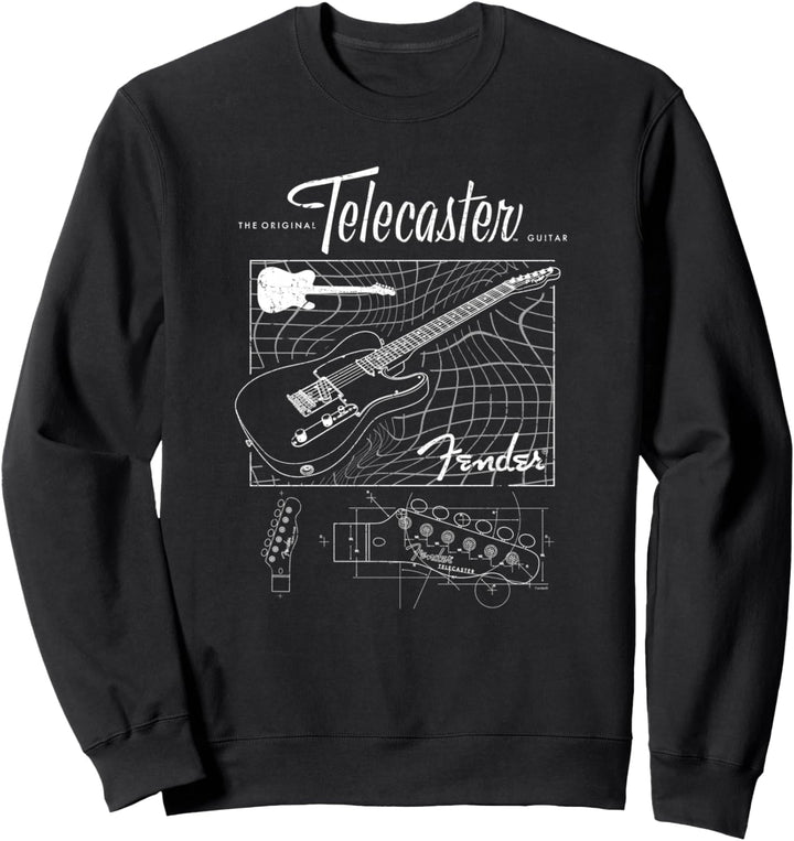 Fender The Original Telecaster Guitar Schematic Poster Sweatshirt