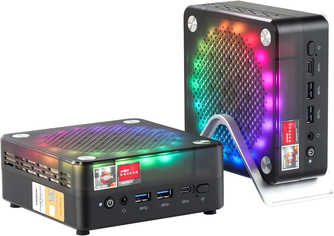 AWOW Mini PC – AMD Ryzen 5 7430U (6 Kerne, bis 4,3 GHz), 32GB DDR4, 512GB PCIe 3.0 SSD, Radeon-Grafi
