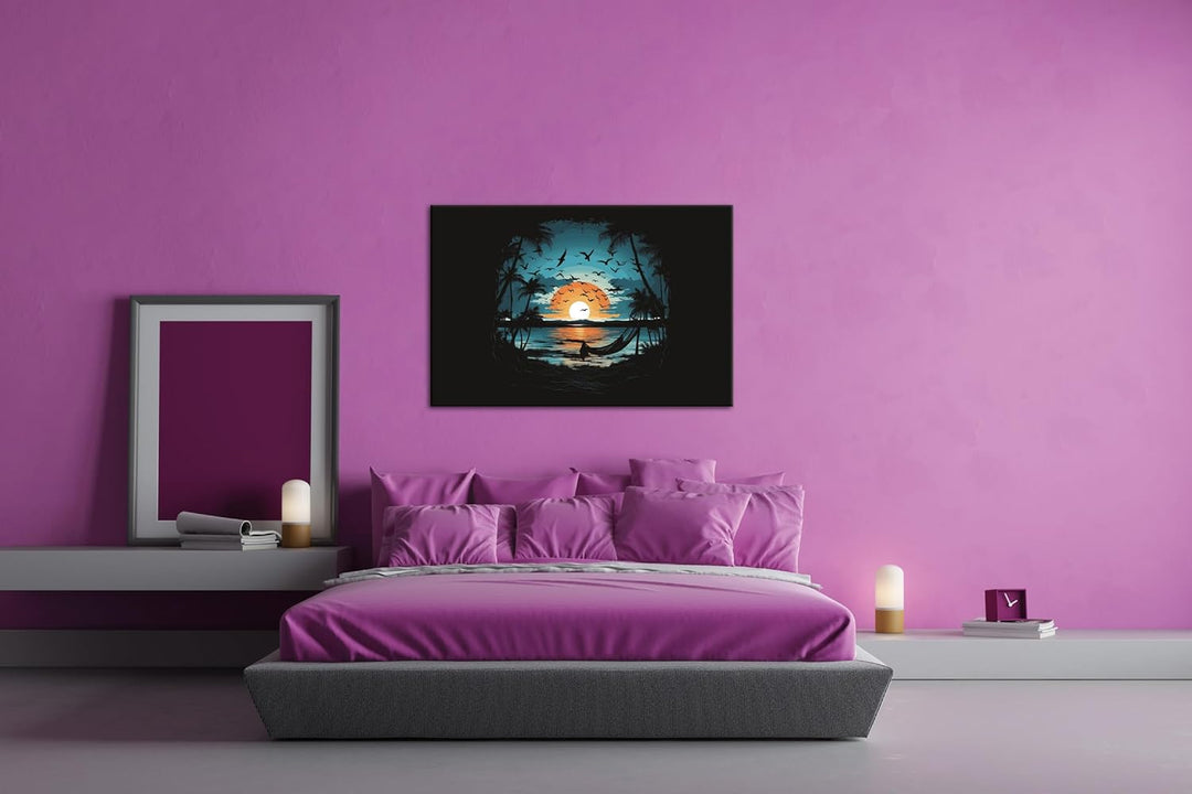 deyoli Sonnenuntergang an Südinsel Format: 60x40 cm als Leinwandbild, Motiv fertig gerahmt auf Echth