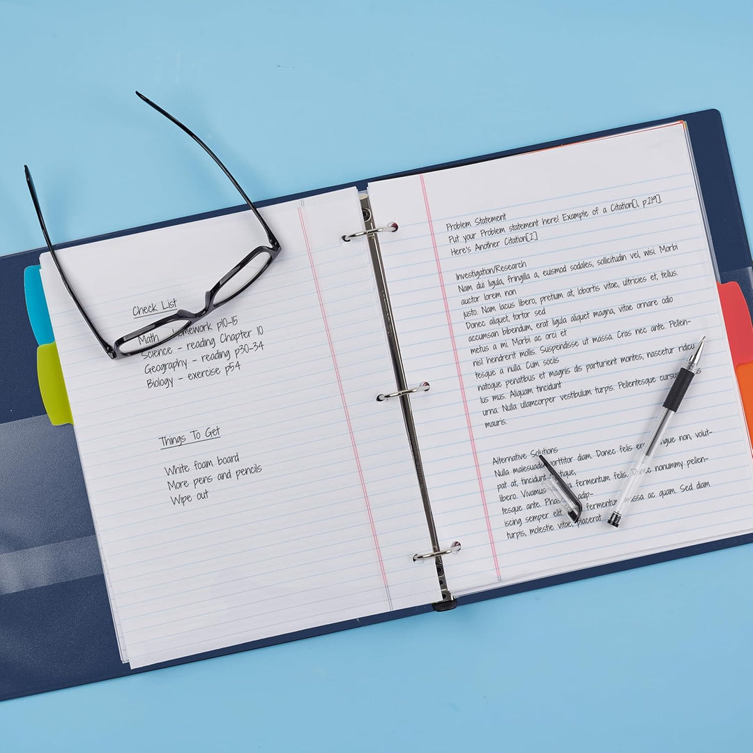 Avery Robuster 3-Ringbuch, 2,5 cm One-Touch-schräger Ring, für 21,6 x 27,9 cm Papier, 4 marineblaue