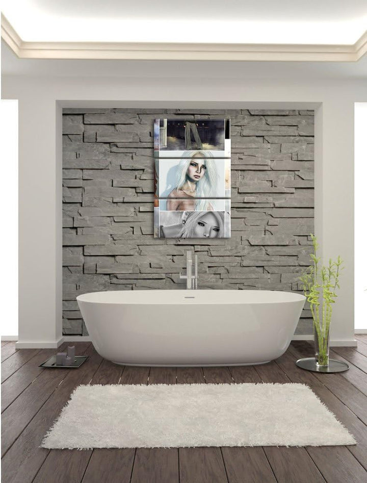 Pixxprint Zeichnungen von Frauen 3-Teiler Leinwandbild 120x80 Bild auf Leinwand