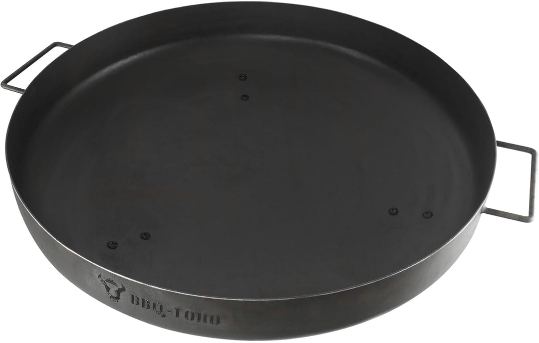 BBQ-Toro Feuerschale Ø 70 cm | Schwarz | Outdoor Feuerstelle mit DREI Standbeinen und Zwei Griffen |