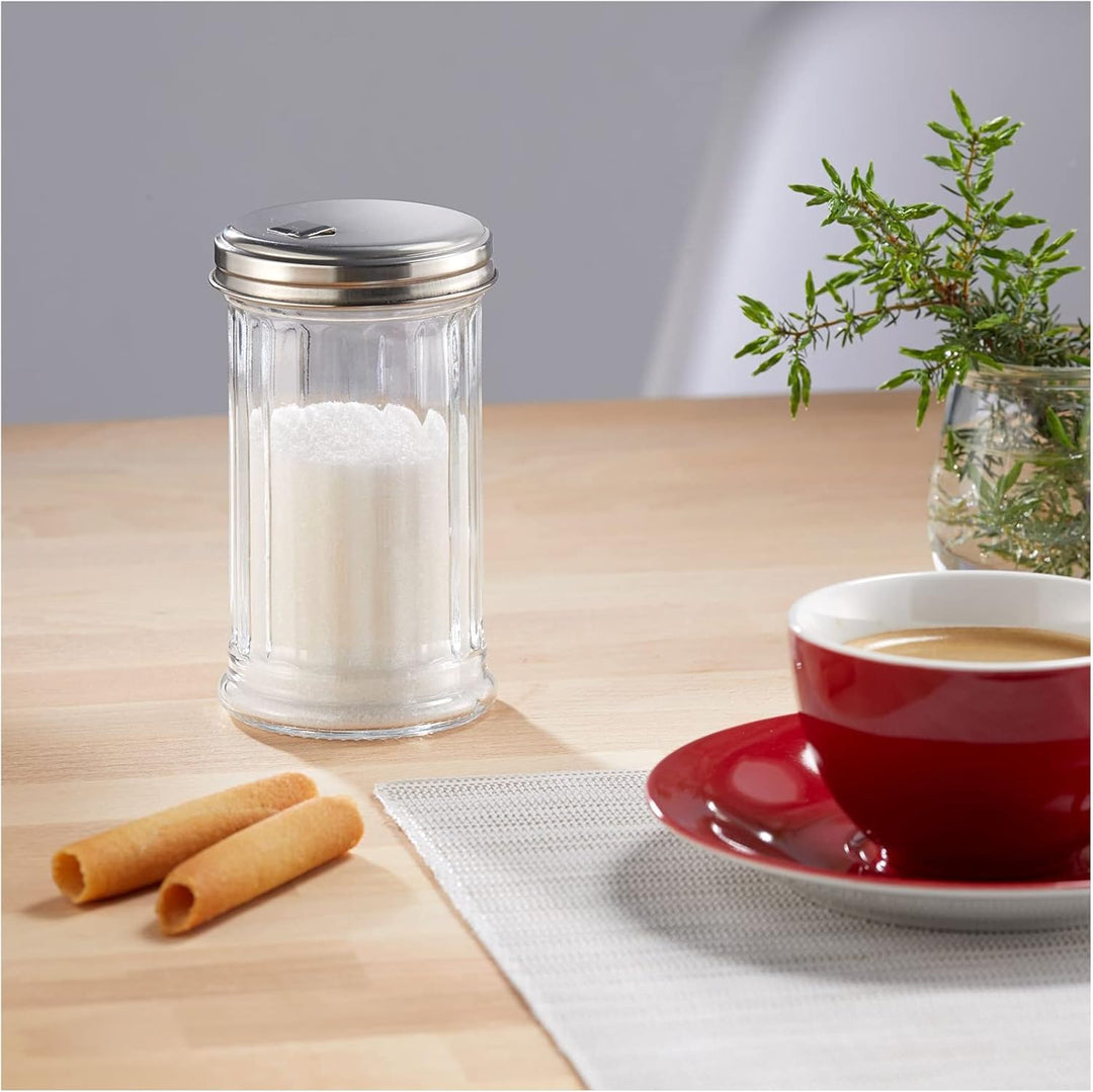 Westmark Zuckerstreuer, 6 Stück, Fassungsvermögen: je 300 ml, Glas/Rostfreier Edelstahl, New York, S