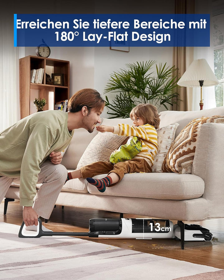 Tineco Floor ONE Switch S6 Stretch Nass Trockensauger, 180° Lay-Flat, Anti-Tangle, 85℃ Schnelltrockn