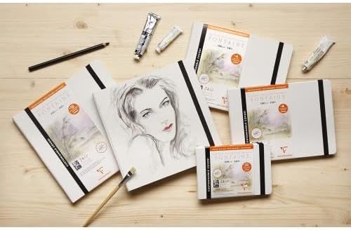 Clairefontaine 975441C - Skizzenbuch mit Fadenbindung Fontaine mit 24 Blatt weisses Zeichenpapier, g