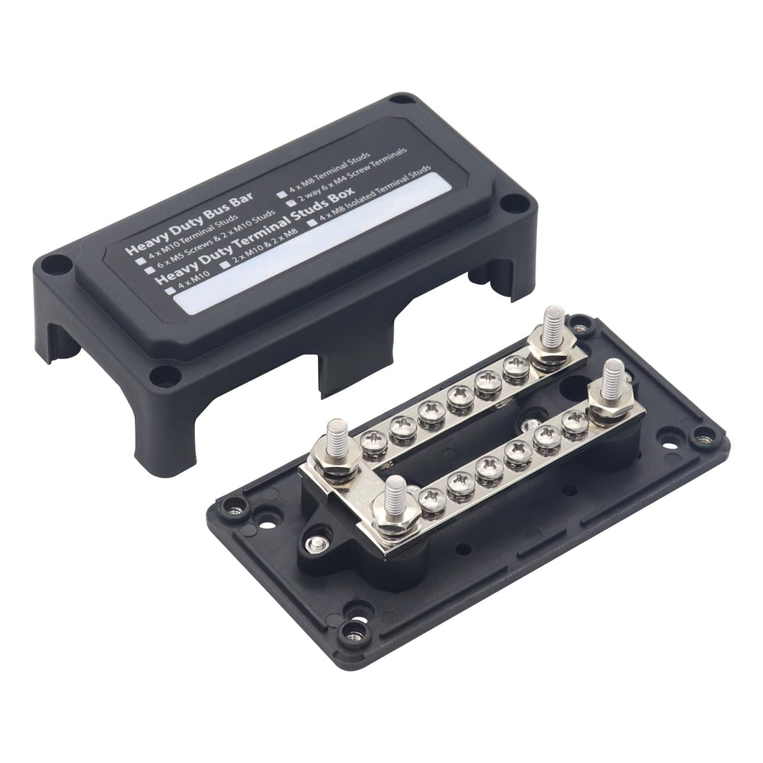 HIMOZEAN 100A Sammelschienenkasten 12V - 48V DC Verteilerschiene Stromverteilungsblock 4X M6 und 12X