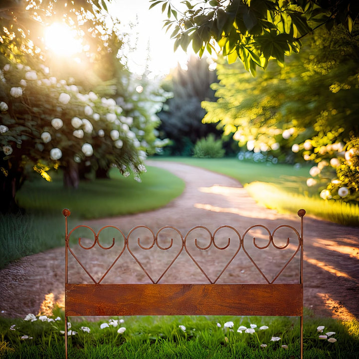 ecosoul Zaun Zaunelement Abgrenzung massiv mit Rasenkante Beetabgrenzung Rankhilfe 80 cm breit x 50