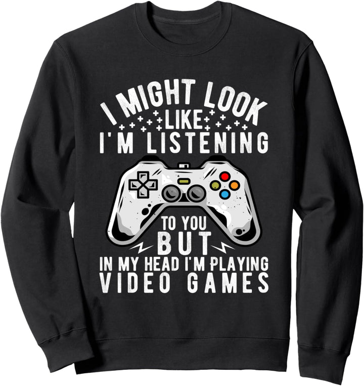 Gaming Video Gamer Boys Men Headset Controller Geschenk Sweatshirt