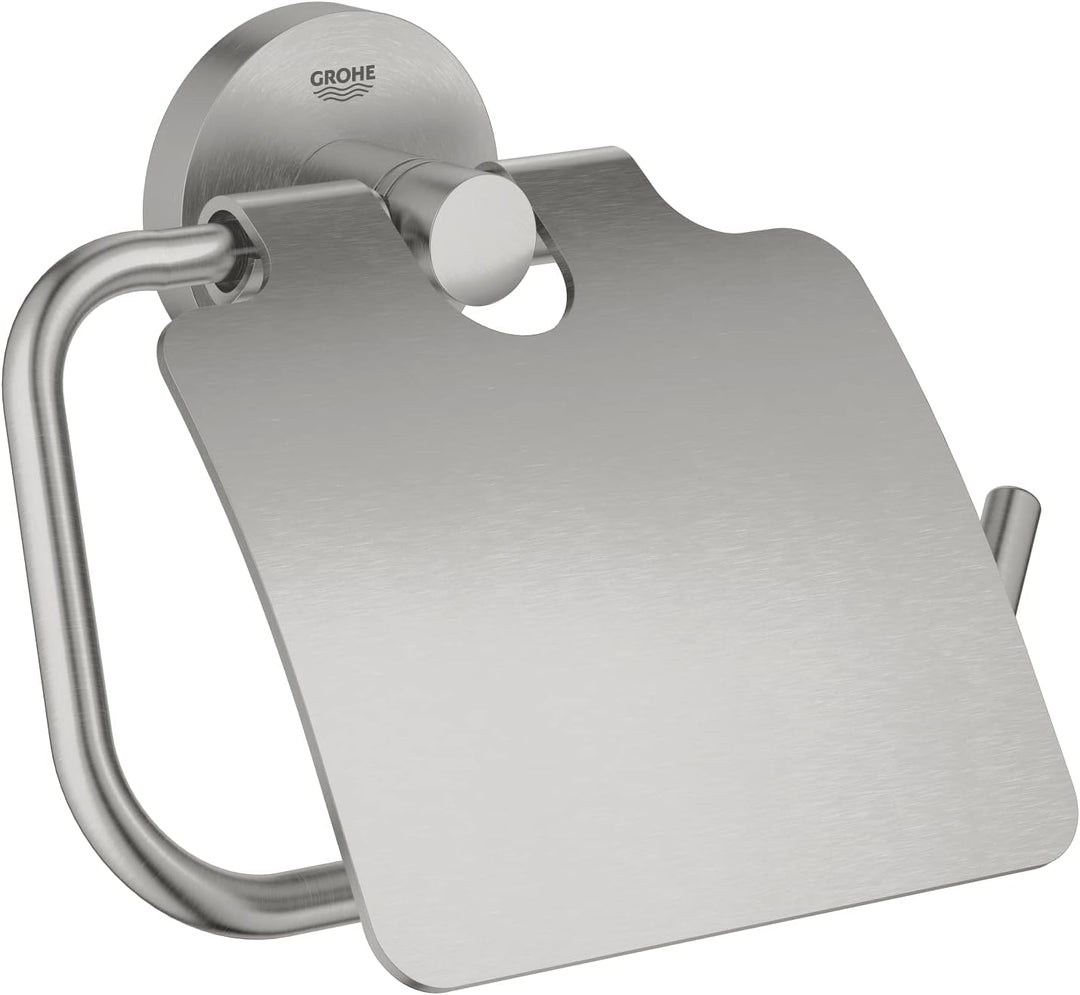 GROHE Start - Papierhalter (Material: Metall, verdeckte Befestigung, mit Deckel, langlebig), superst
