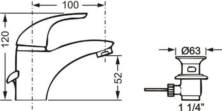 Cornat Waschtisch-Einhebelarmatur "Leon" - Verchromter Messingkörper - Niedrige Auslaufhöhe - Mit Ab