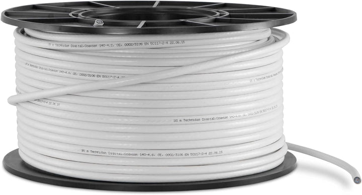 TechniSat COAXSAT 140-4.6 – 100 Meter Spule Koaxialkabel (Schirmungsmass 140 dB, 4-fach geschirmt, e