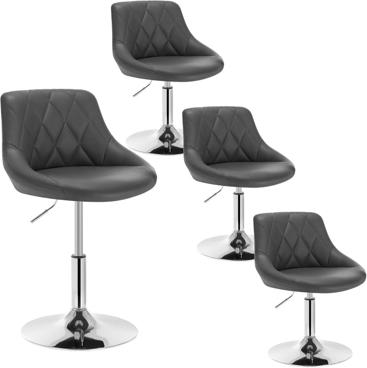 WOLTU 4er Set Verstellbarer Sitzhocker Stuhl Arbeitshocker Bürohocker Schminkhocker mit Rückenlehne