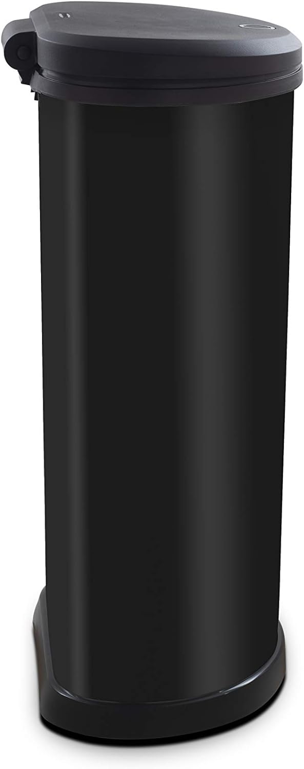 CURVER Deko 40 l Mülleimer, Kunststoff, Schwarz 40 l Schwarz, 40 l Schwarz