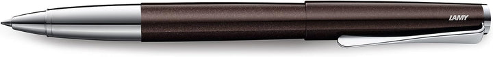 LAMY studio Premium Tintenroller 369 aus Edelstahl in mattem Lack-Finish, propellerförmige Clip-Dreh