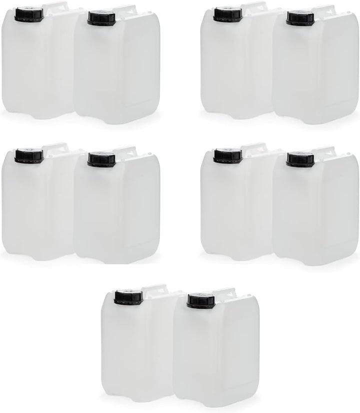 Octopus 10x 5L Kanister leer aus HDPE, mit Verschluss DIN 51mm und UN Zulassung, Wasserkanister, 10x