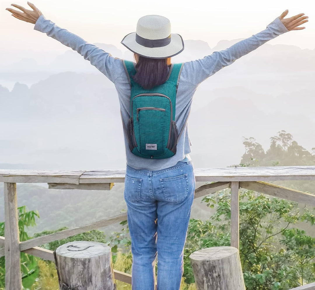 Kleiner Rucksack 10/15/20L Faltbarer Leichter Wanderrucksack Damen Herren, 10Liters