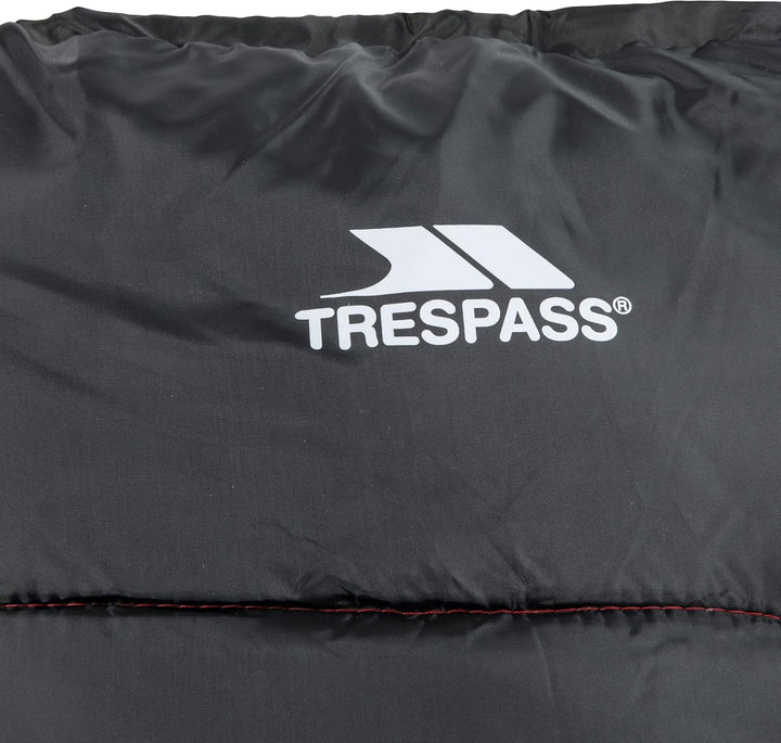 Trespass Envelop Hohlfaser 3 Jahreszeiten Einzelschlafsack für Reisen Camping Schwarz Einheitsgrösse