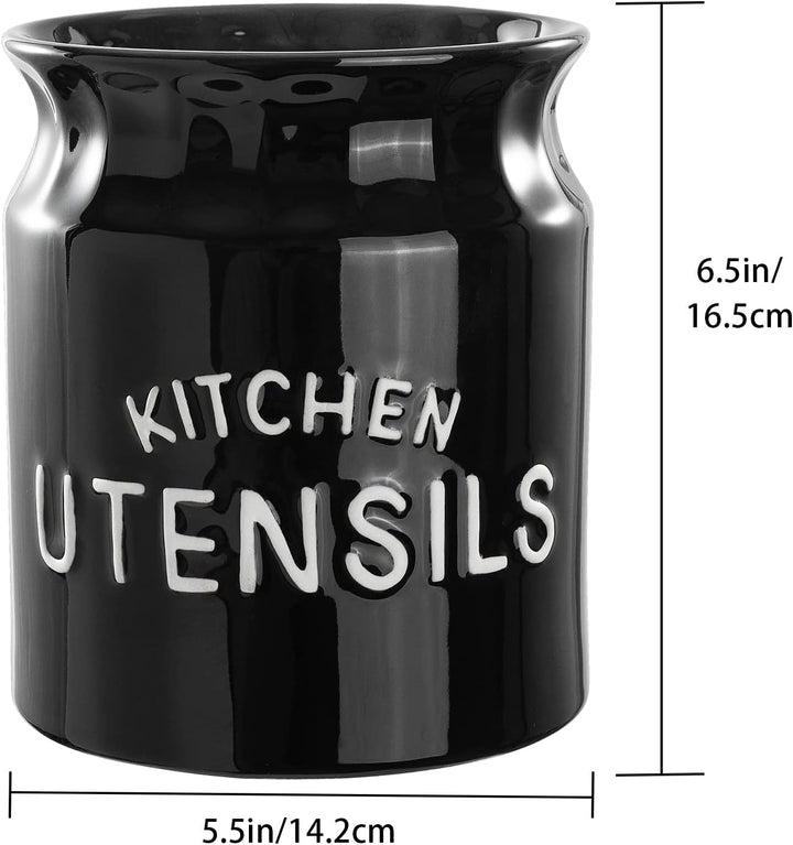 Karisky Kitchen Utensilhalter, grosser Bauernhaus Utensilhalter für Arbeitsplatten, dekorative Keram