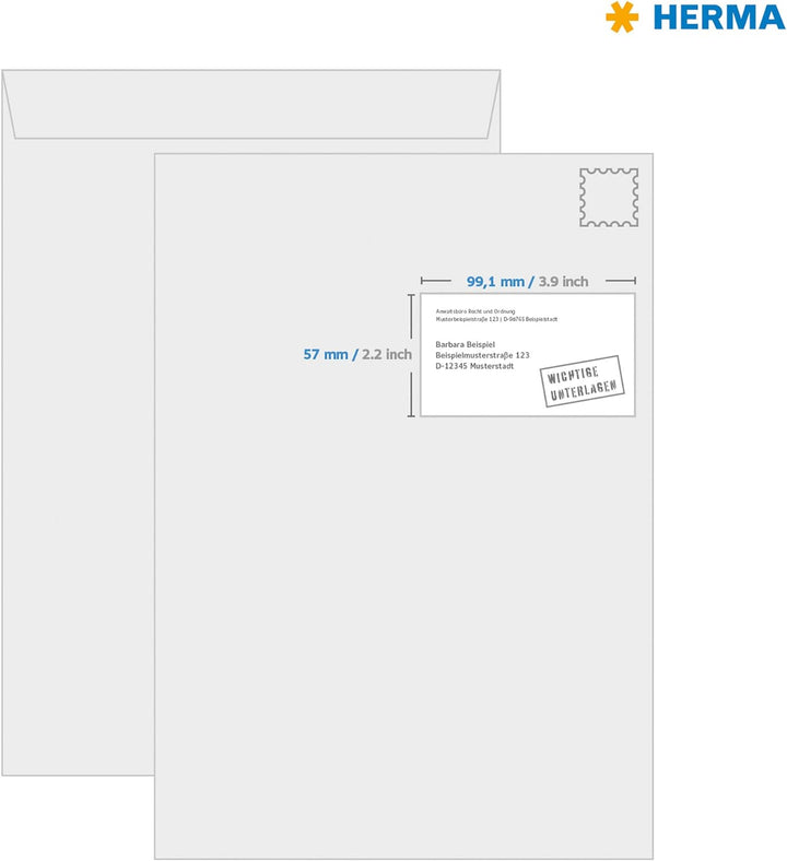 HERMA 4268 Universal Etiketten, 100 Blatt, 99,1 x 57 mm, 10 Stück pro A4 Bogen, 1000 Aufkleber, selb