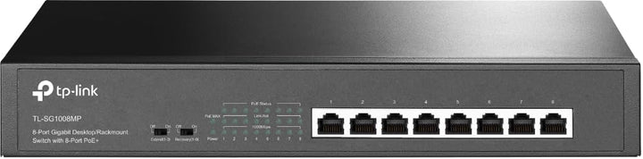 TP-Link TL-SG1008MP 8-Port Gigabit PoE Switch mit 8 PoE+ Ports (Rackmount, 153 Watt, geschirmte RJ-4