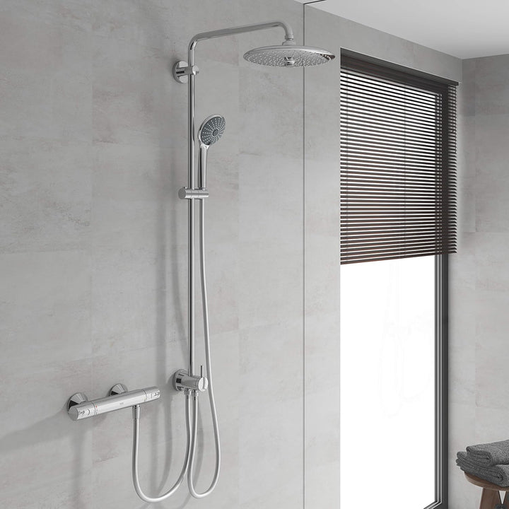 GROHE Vitalio Joy Shower System 260 - Duschsystem mit Umstellung, chrom, 27357002 & Precision Get -