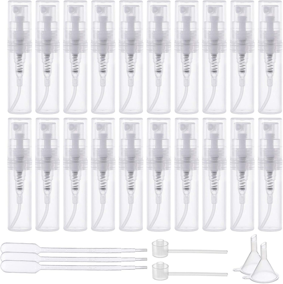 BENECREAT 80PCS 2ml Mini Sprühflaschen Durchsichtiger, leerer Parfümzerstäuber aus klarem Kunststoff