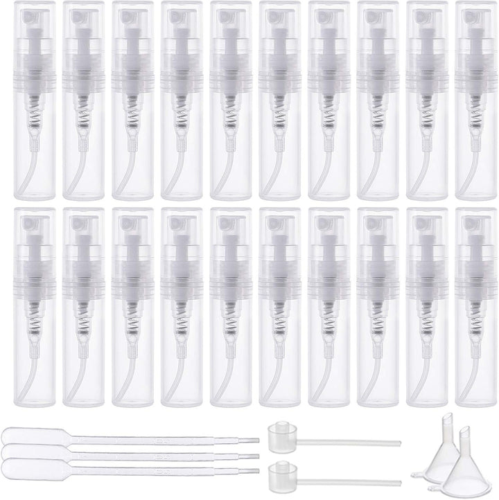 BENECREAT 80PCS 2ml Mini Sprühflaschen Durchsichtiger, leerer Parfümzerstäuber aus klarem Kunststoff