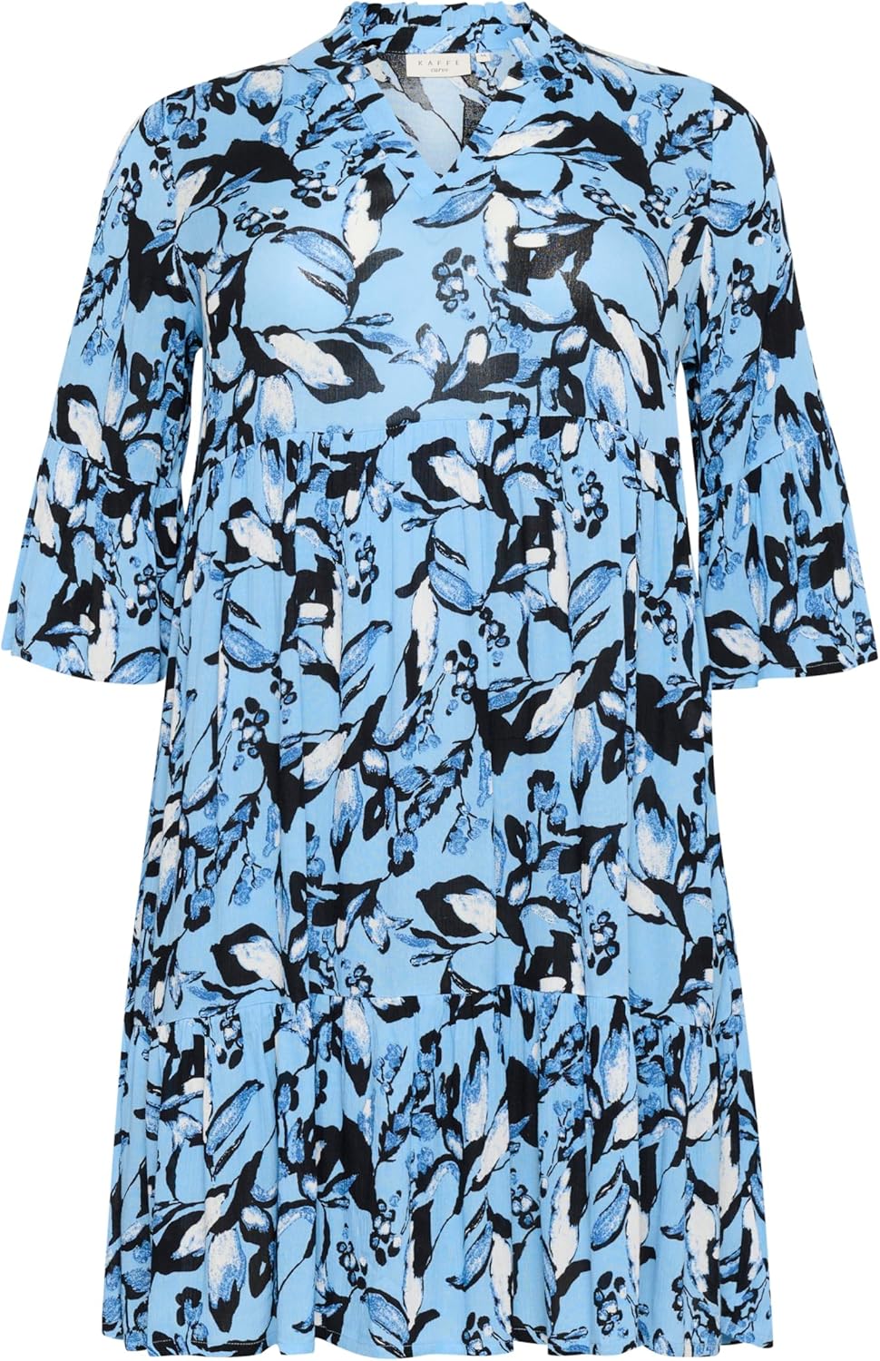 KAFFE CURVE Kleid KCisma 46 Blue Graphic Flower, 46 Blue Graphic Flower