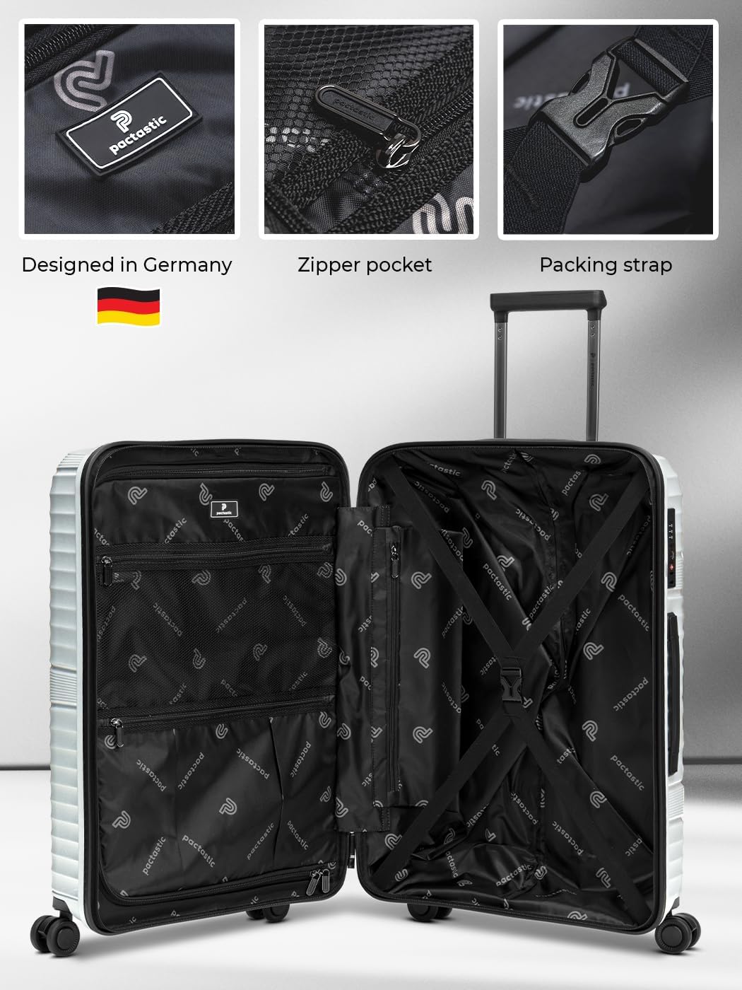 Pactastic Collection 02 Ultraleicht Hartschalen Check-in Koffer | Mittelgrosser Trolley 45 x 25 x 67