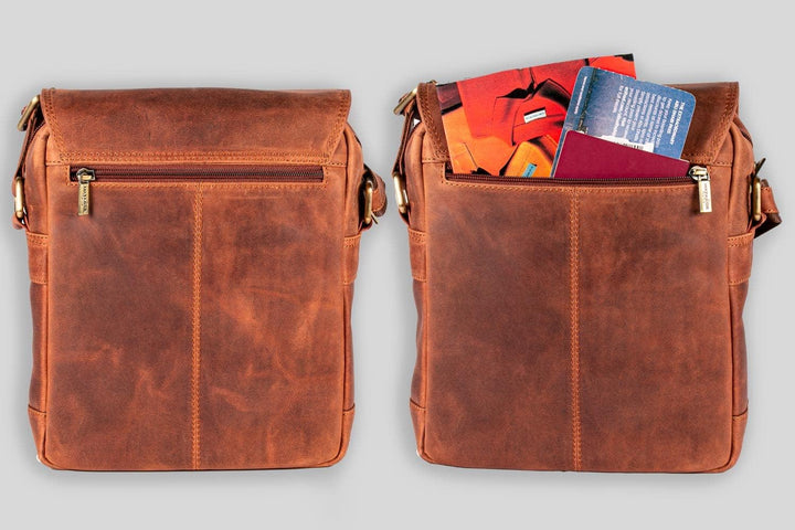 MATADOR Umhängetasche Schultertasche Tablettasche Freizeittasche Damen/Herren Vintage Braun, Vintage