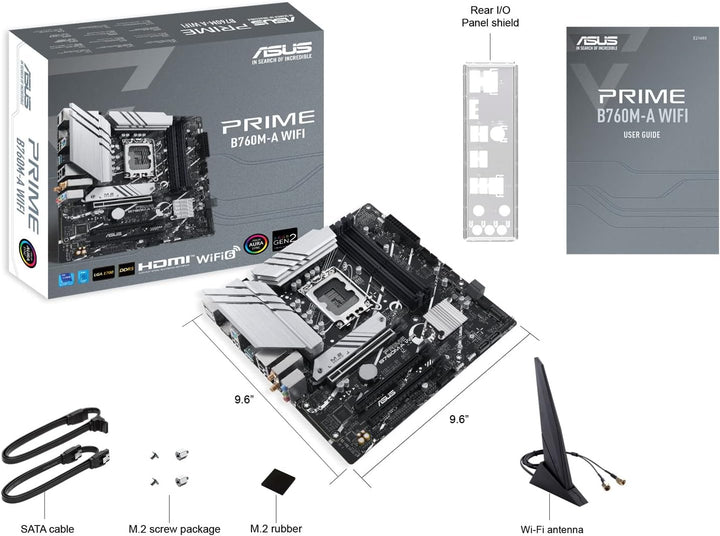 ASUS PRIME B760M-A WIFI Mainboard Sockel Intel LGA 1700 (Intel B760, mATX, DDR5 Speicher, PCIe 4.0,