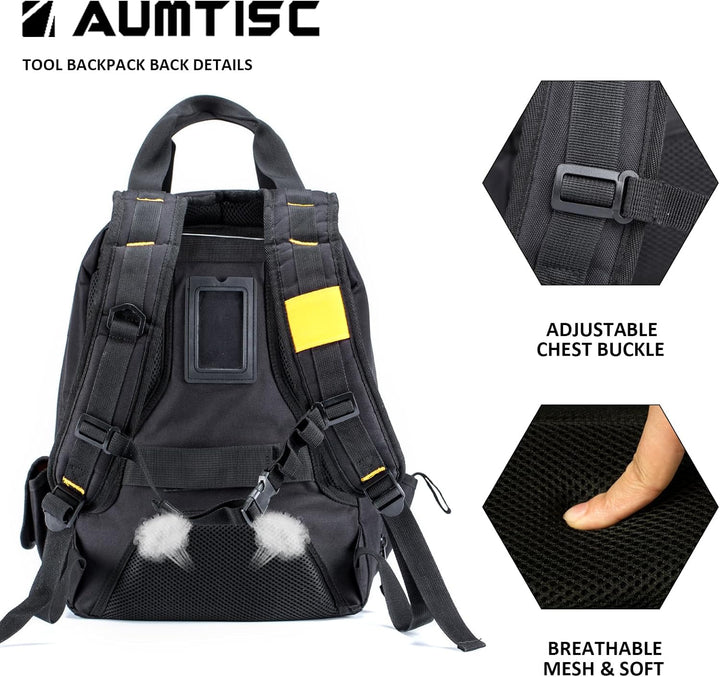 AUMTISC Werkzeugrucksack Werkzeugtasche Hochleistungs-werkzeug rucksack mit Mehrzwecktasche Industri