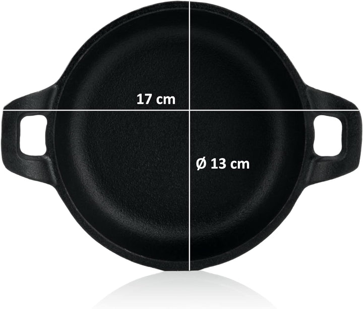 BBQ-Toro Gusseisen Grillpfännchen (6-er Set) | Ø 13 cm | bereits eingebrannt - preseasoned | Gusseis