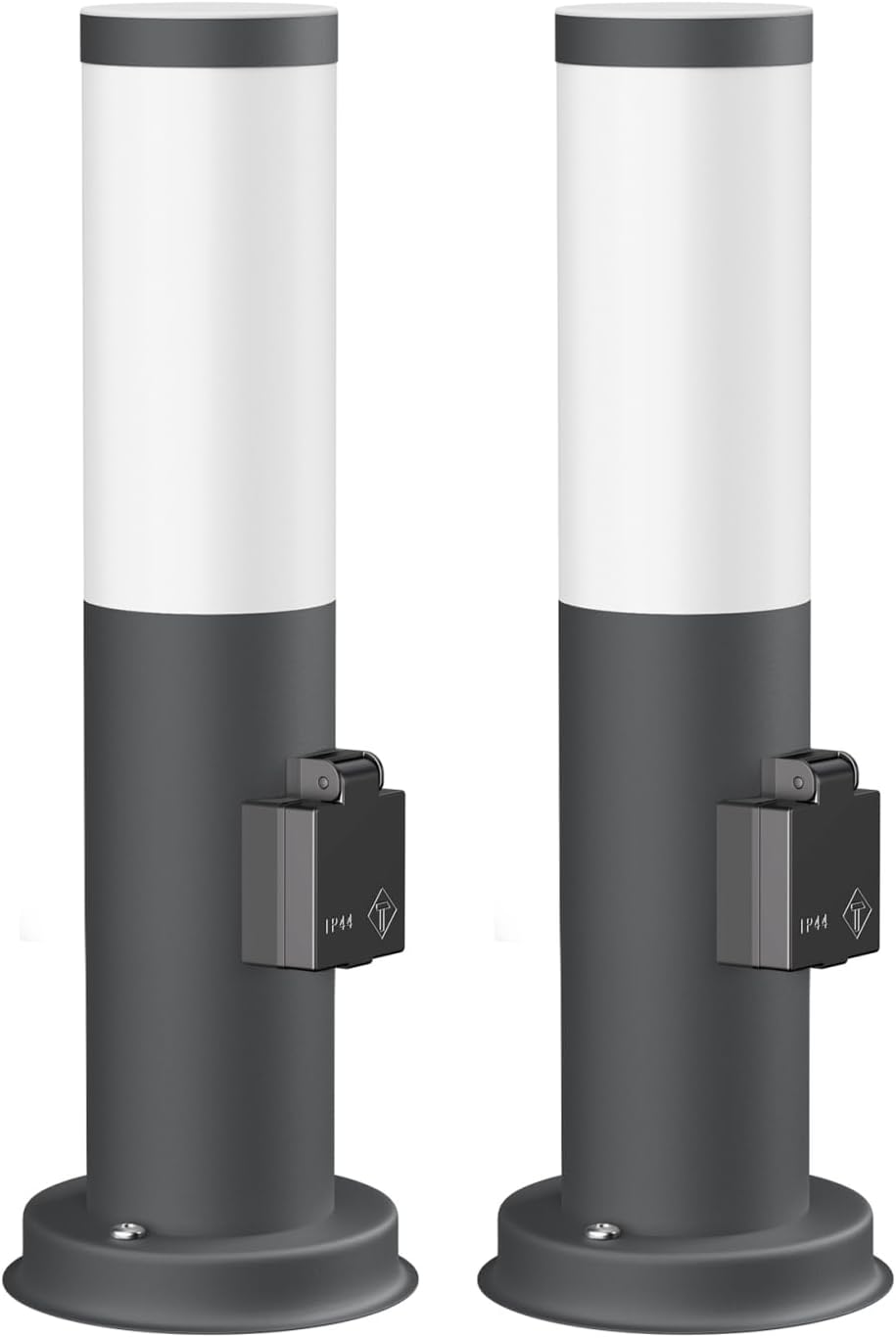 ledscom.de 2 Stück Wegelicht/Pollerleuchte/Gartenleuchte PORU für aussen, IP44, 39 cm, anthrazit, 1x