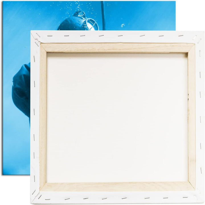 deyoli Taucher in Einer Alten Ausrüstung Format: 60x60 Effekt: Monocrome Blau als Leinwandbild, Moti