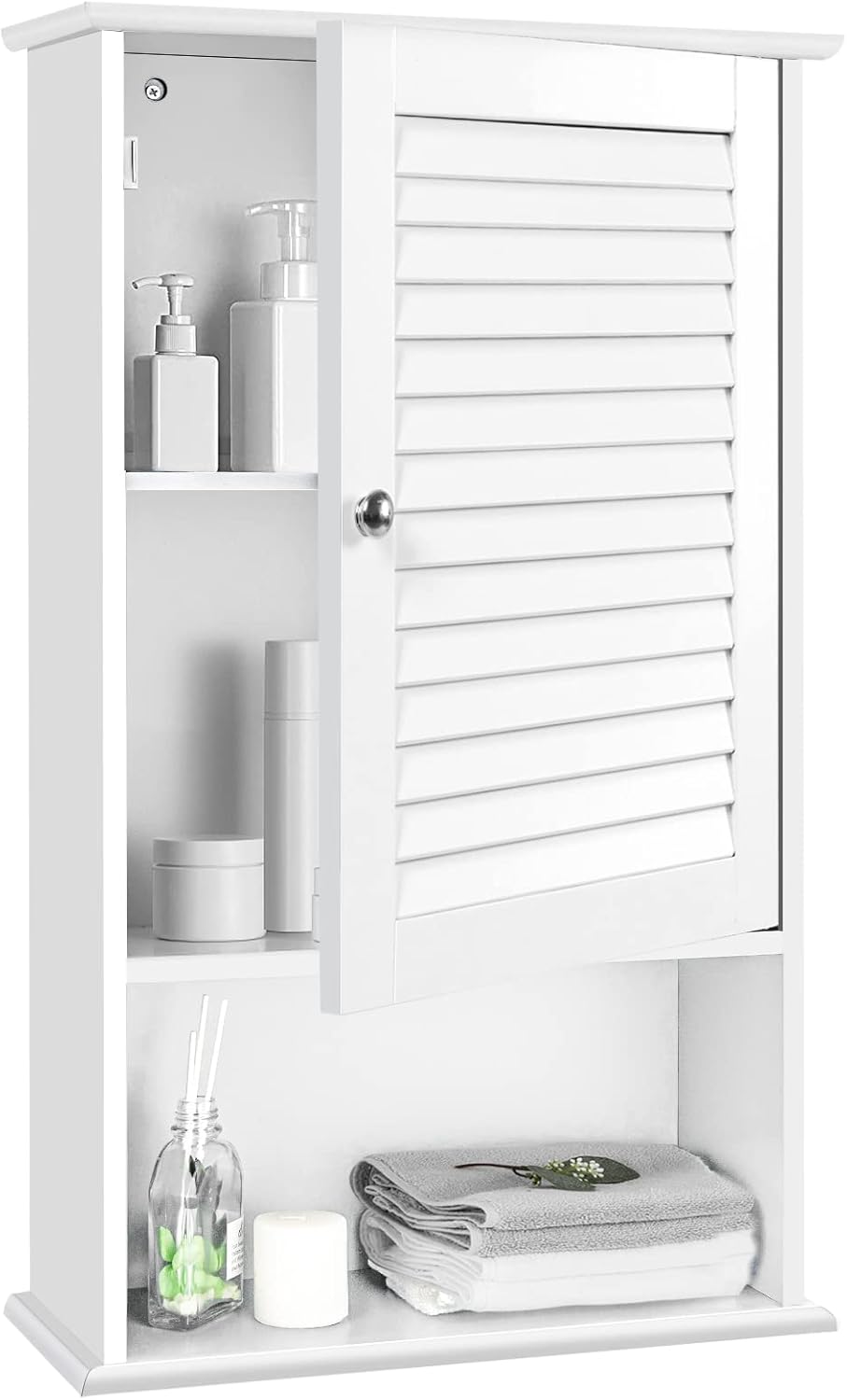 COSTWAY Hängeschrank, Badezimmerschrank hängend, Wandschrank Badschrank mit verstellbarem Einlegebod