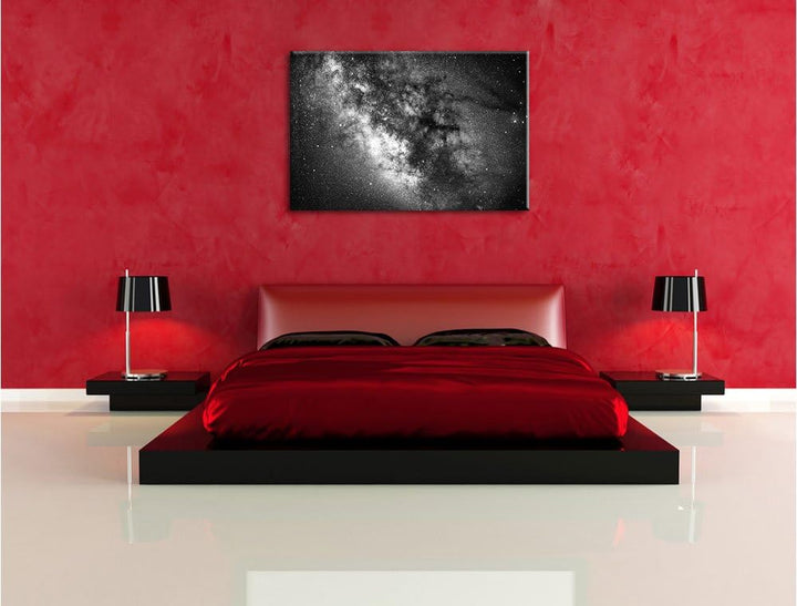 Pixxprint Zentrum der Milchstrasse / 100x70cm Leinwandbild bespannt auf Holzrahmen/Wandbild Kunstdru