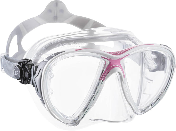 Cressi Men's Big Eyes Evolution Scuba Diving and Snorkeling Mask Eine Grösse Transparent/Rosa, Eine