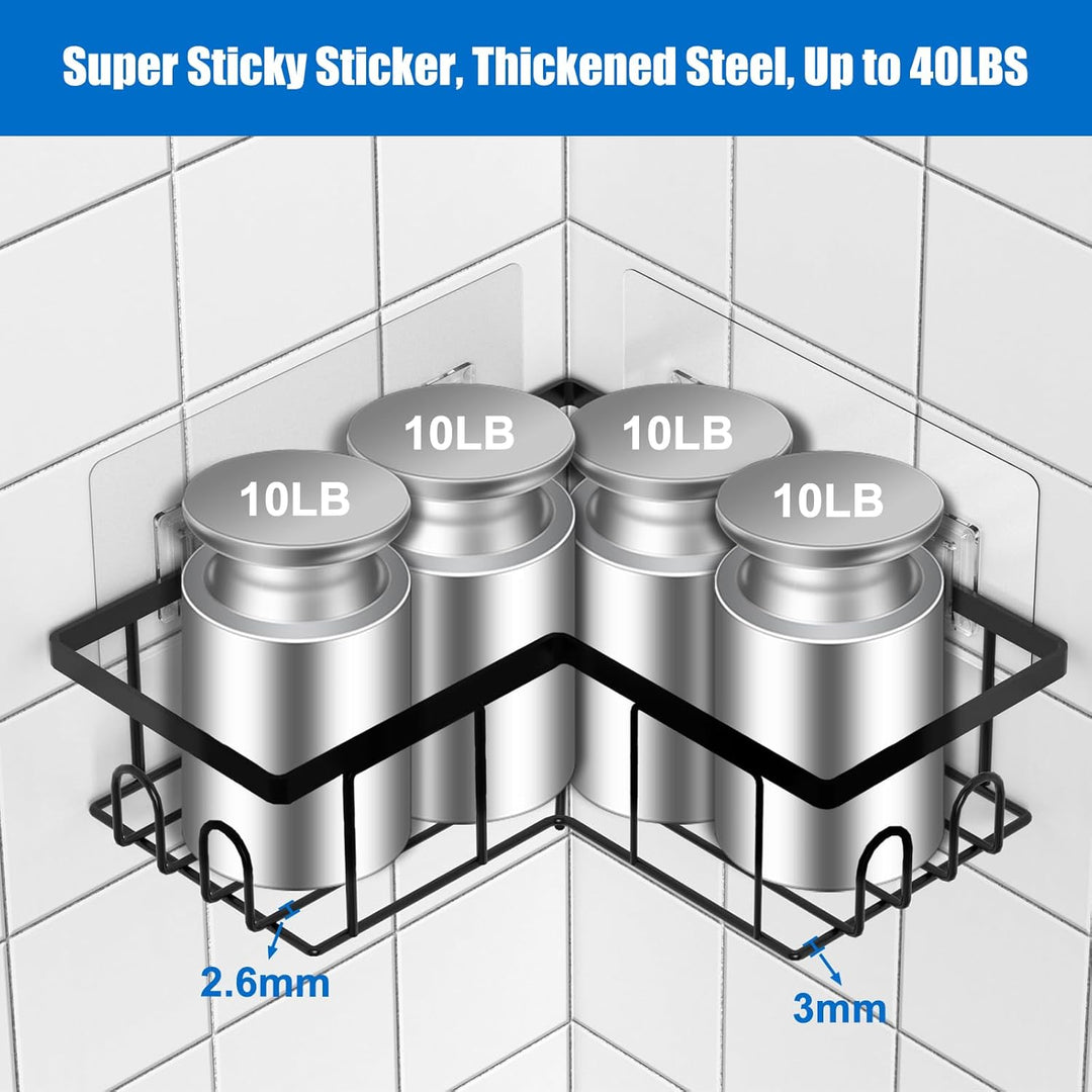 UUlioyer Duschablage ohne Bohren Ecke, Wasserdichter und Rostfreier Duschregal, 3 Stück Badezimmer R