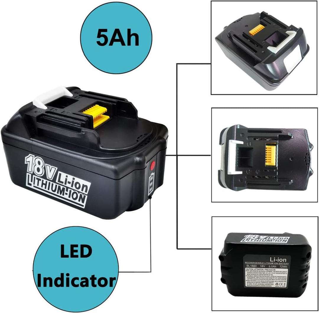 GOLEMON 2PCS 4000mAh BL1840 Akku BL1840B BL1830 BL1815 BL1850 + 3A Ladegerät für Makita DC18RC DC18S