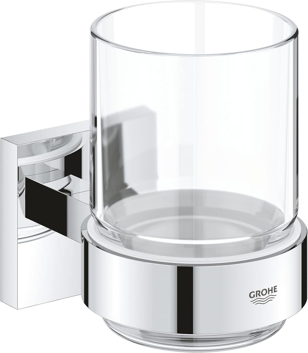 GROHE Start Cube - Glas mit Halter (verdeckte Befestigung, Material: Glas /Metall), chrom, 41097000,