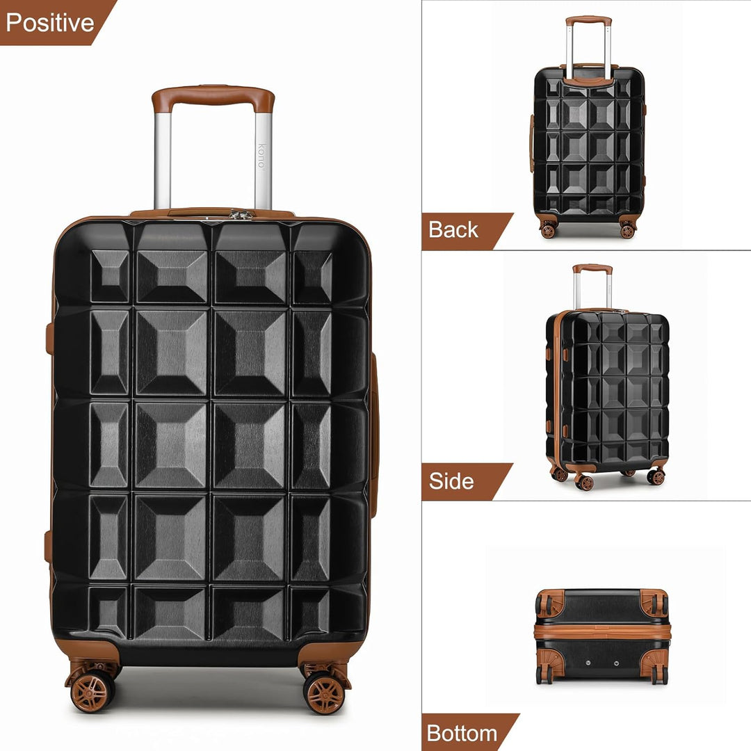 KONO Kofferset 4 Teilig Gepäck-Sets Hartschalenkoffer Reisekoffer Set Zwillingsrollen ABS Koffer Tro