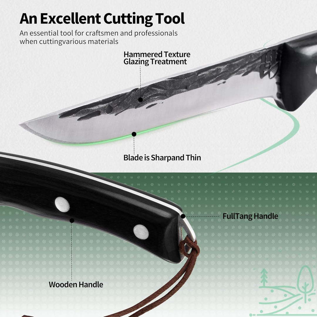 FULLHI Ausbeinmesser, Multi-Farben Griff Full Tang Küchenmesser, High Carbon Steel Carving Fishing D