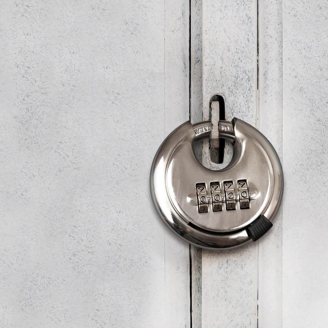 HMF 3502-09 - 5 xVorhängeschloss, 4er Zahlenkombination, 7 x 7 x 2,4 cm 5 Stück, 5 Stück