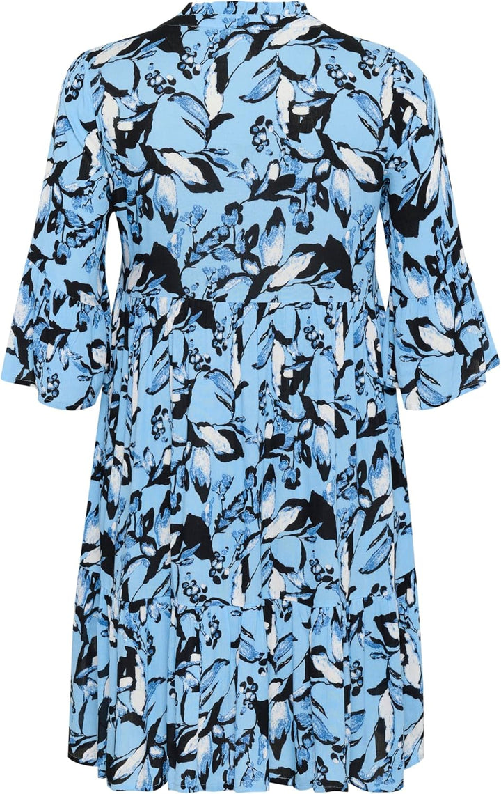 KAFFE CURVE Kleid KCisma 46 Blue Graphic Flower, 46 Blue Graphic Flower
